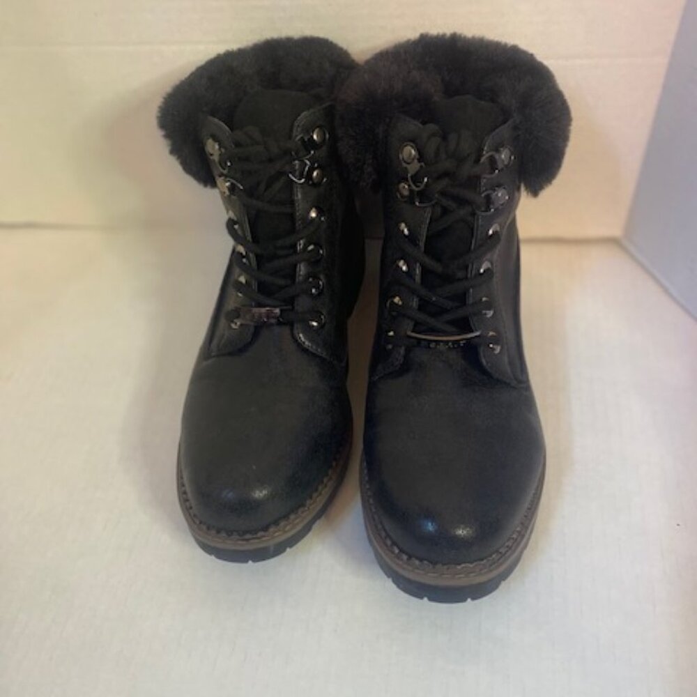 ESPRIT Women's CHELSEA Boots With Faux Fur Black Color 8 M